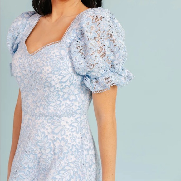 Rachel Parcell Blue Lace Midi Dress, Size L - Picture 2 of 8